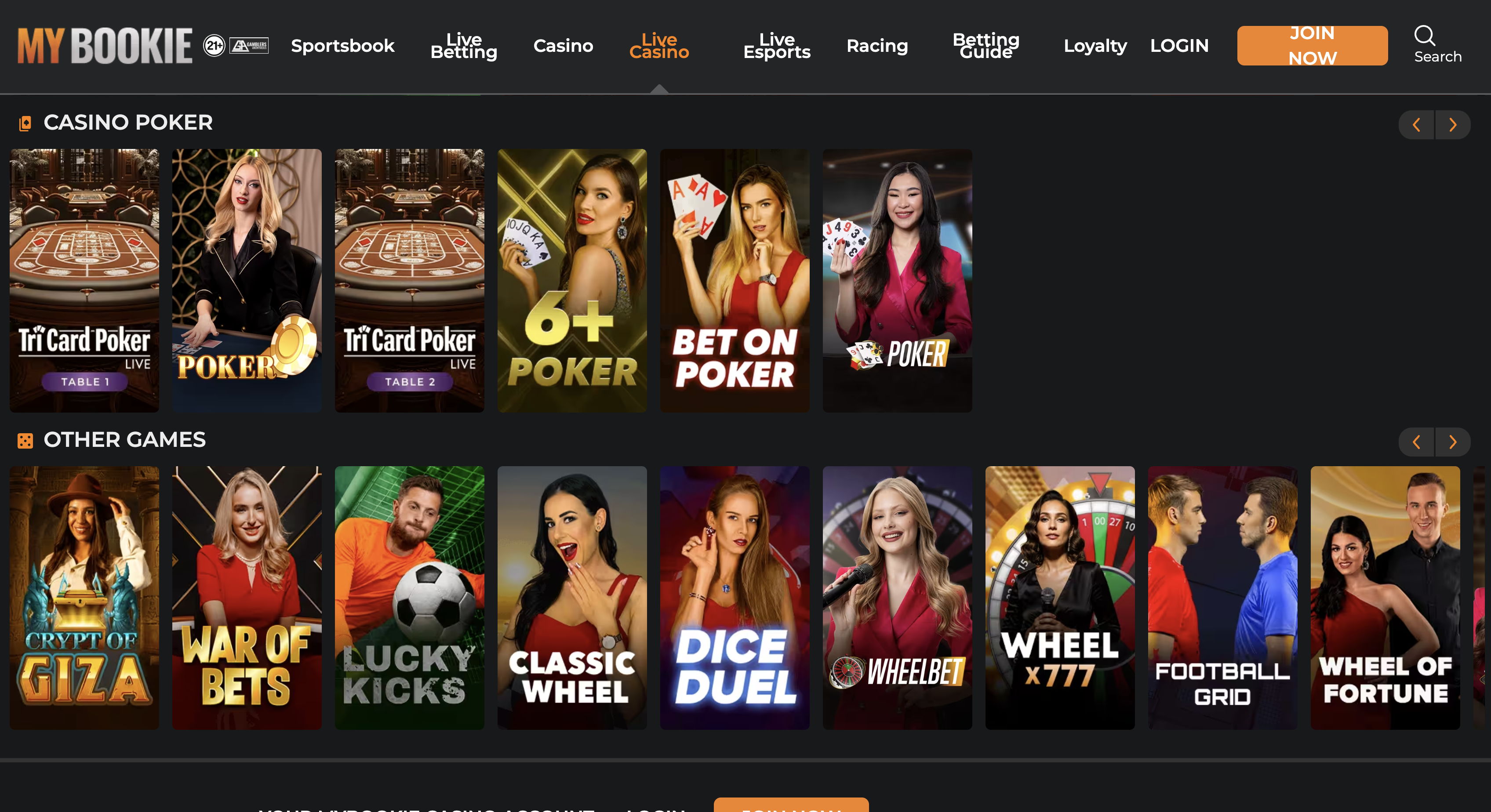 MyBookie live dealer blackjack preview